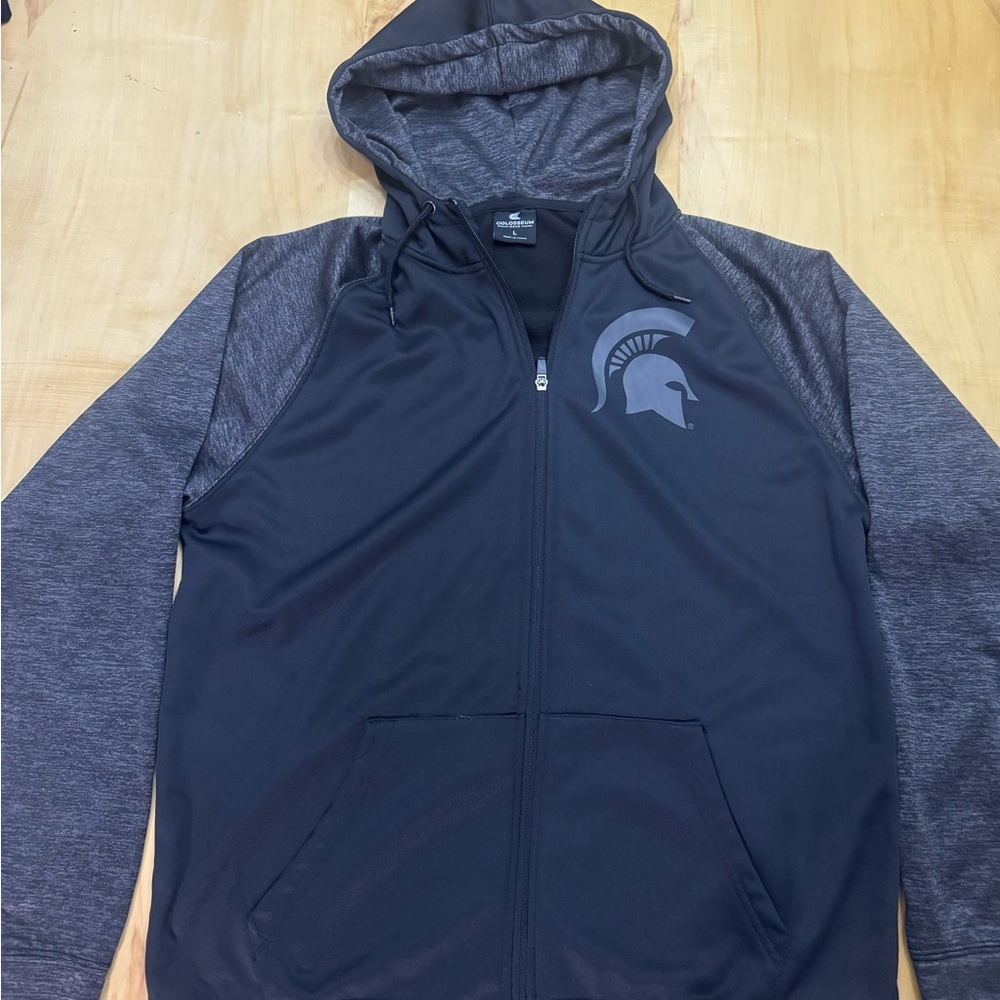 Colosseum Michigan State University Spartans Two-Tone Full-Zip Hoodie